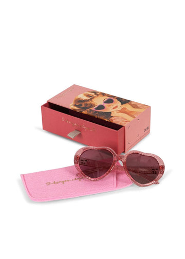 Zonnebril Junior heart - Cherry glitter